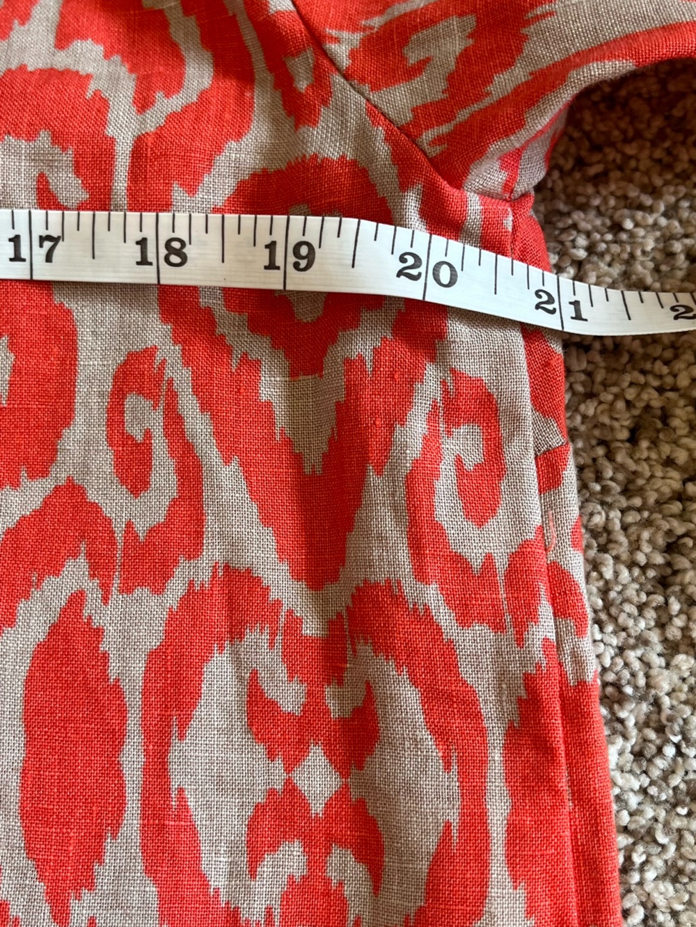 Jones New York Coral and Beige Patterned linen  tunic - Picture 8 of 8